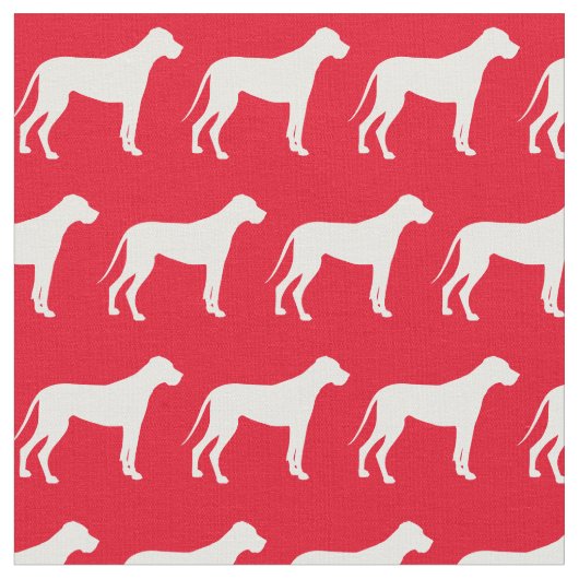 Great Dane Hund Silhouette Pet Red Stoff (Nahaufnahme)