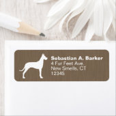 Great Dane Hund Silhouette Rücksendeadressen-Aufkl (Insitu)