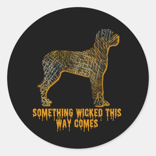 Great Dane Hund Silhouette Spaß Orange Blk Hallowe Runder Aufkleber (Vorderseite)