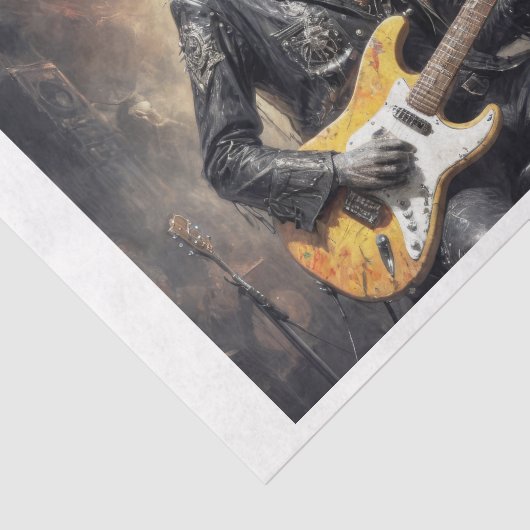 Great Dane Hund spielt E-Gitarre Seidenpapier (Ausschnitt)