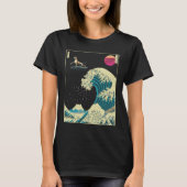 Great Dane Hund Surfen auf einem Kanagawa Wave Jap T-Shirt (Vorderseite)