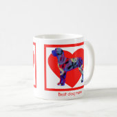 Great Dane Hund Valentinstag Rotes Herz Kaffeetasse (VorderseiteRechts)