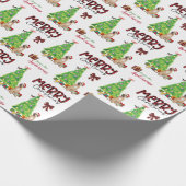 Great Dane Hund, Vogel und Weihnachtsbaum Geschenkpapier (Ecke)