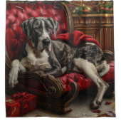 Great Dane Hund Weihnachten Duschvorhang (Vorderseite)