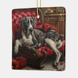 Great Dane Hund Weihnachten Keramikornament