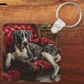 Great Dane Hund Weihnachten Schlüsselanhänger (Rückseite)
