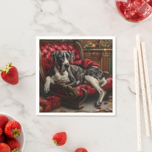 Great Dane Hund Weihnachten Serviette (Beispiel)