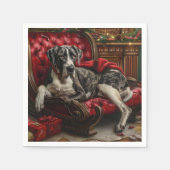 Great Dane Hund Weihnachten Serviette (Vorderseite)