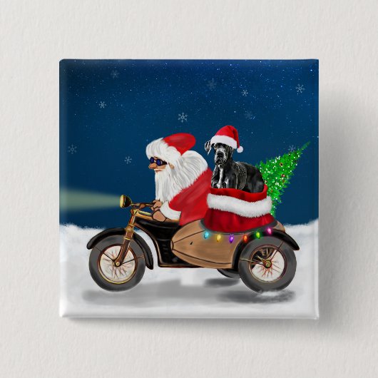 Great Dane Hund Weihnachten Weihnachten Weihnachts Button (Vorderseite)