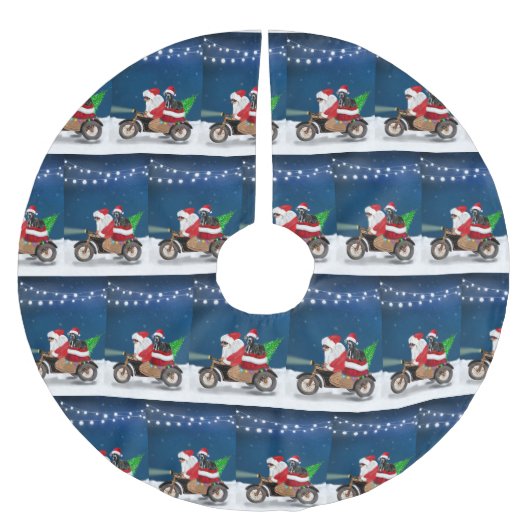 Great Dane Hund Weihnachten Weihnachten Weihnachts Polyester Weihnachtsbaumdecke (Vorderseite)