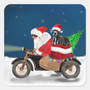 Great Dane Hund Weihnachten Weihnachten Weihnachts Quadratischer Aufkleber