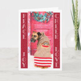 Great Dane Hund Weihnachtsgrüßkarte Feiertagskarte