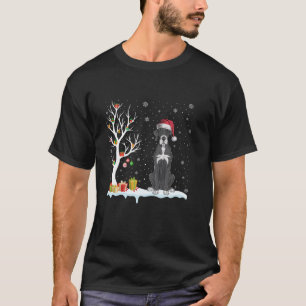 Great Dane Hund Weihnachtsmannmütze Festive Tree L T-Shirt