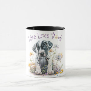 Great Dane Hundefrau Blumen Tasse