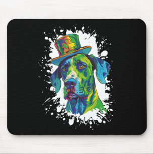 Great Dane Hundekopf Irischer Lustiger St Patricks Mousepad