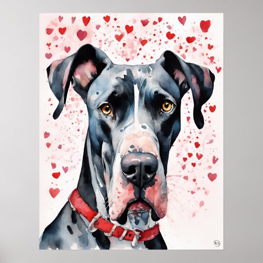 Great Dane - Hundekunst drucken Poster (Vorne)