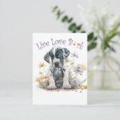 Great Dane-Hundemutter Blumen Postkarte (Stehend Vorderseite)
