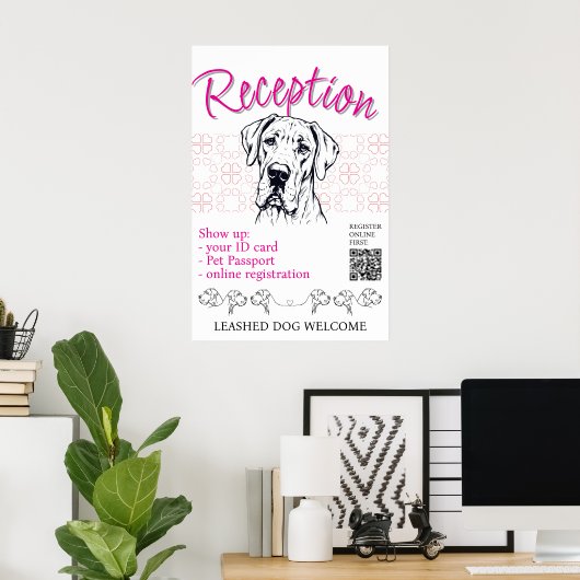 Great Dane-Hundeshow-Willkommen Poster (Heimbüro)