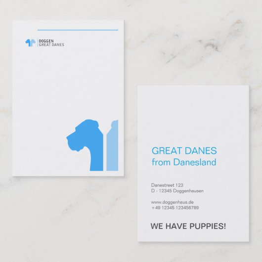 Great Dane ID series Visitenkarte (Vorne/Hinten)