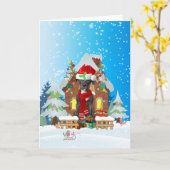 Great Dane im Schnee mit Weihnachtsgeschenken Karte (Gelbe Blume)