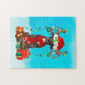 Great Dane im Schnee mit Weihnachtsgeschenken Puzzle (Horizontal)