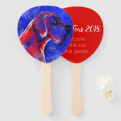 Great Dane in blau und rot Fächer (Vorne und Hinten)