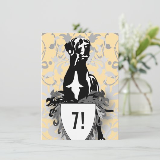 Great Dane Invitation Einladung (Stehend Vorderseite)