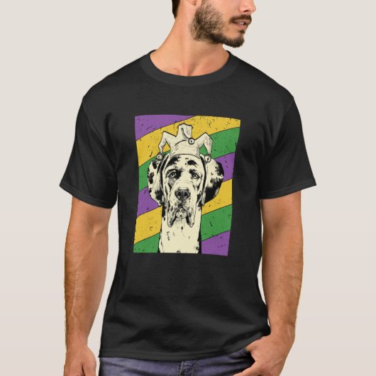 Great Dane Jester Mardi Gras Dog Mom or Dad  1 T-Shirt (Vorderseite)