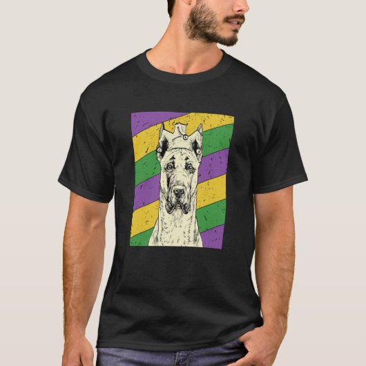 Great Dane Jester Mardi Gras Dog Mom or Dad T-Shirt (Vorderseite)