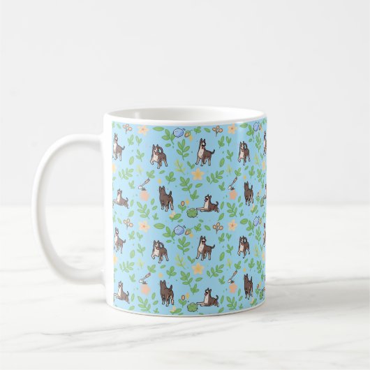 Great Dane Kaffeetasse Frühlingsflorales Kawaii-Hu (Links)