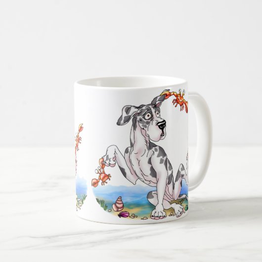 Great Dane Kinda Crabby Harlequin UC Kaffeetasse (VorderseiteRechts)