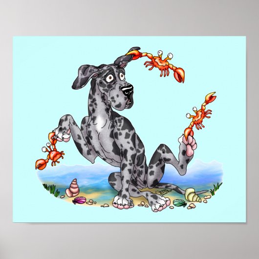 Great Dane Kinda Crabby Merle UC Poster (Vorne)