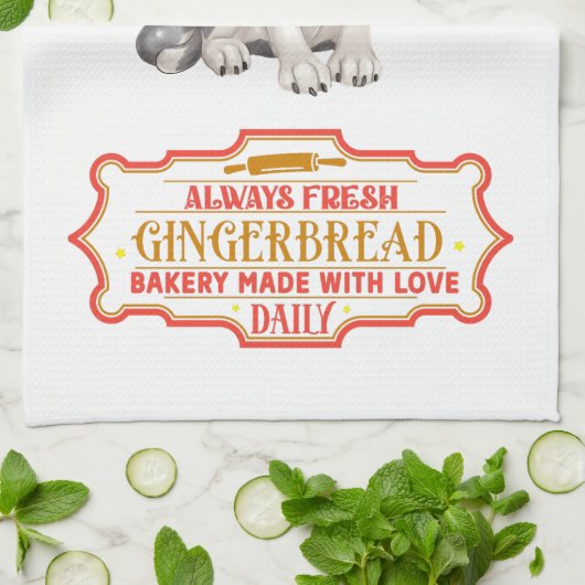 Great Dane Koch Baking Gingerbrot Geschirrtuch (Gefaltet)