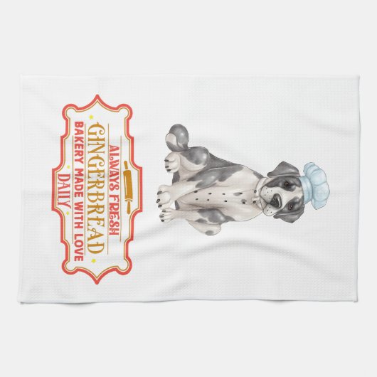 Great Dane Koch Baking Gingerbrot Geschirrtuch (Horizontal)