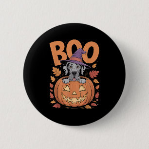 Great Dane-Kostüm auf Kürbis Halloween Great Dane Button