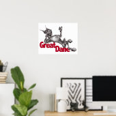 Great Dane Laid Back Black Poster (Heimbüro)