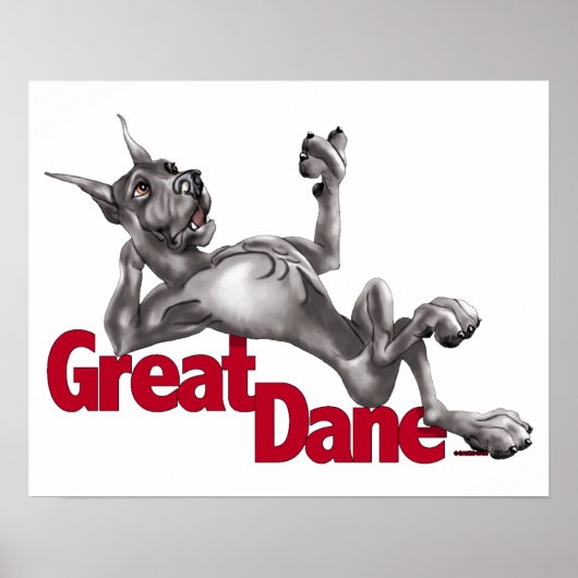 Great Dane Laid Back Black Poster (Vorne)