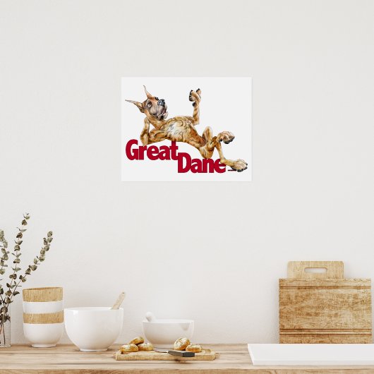 Great Dane Laid Back Brindle Poster (Küche)