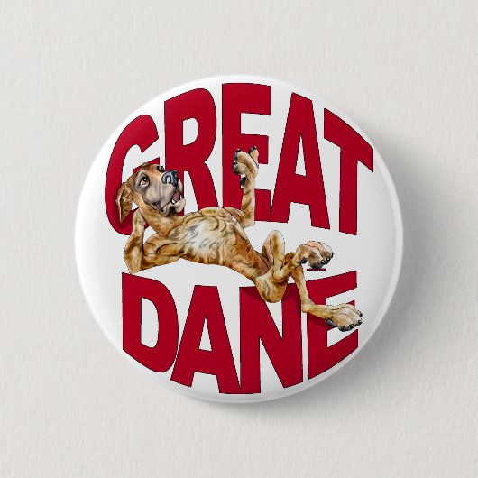 Great Dane Laid Back Brindle UC Button (Vorderseite)