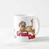 Great Dane Laid Back Brindle UC Kaffeetasse (VorderseiteRechts)
