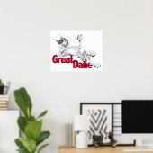 Great Dane Laid Back Harlequin Poster (Heimbüro)