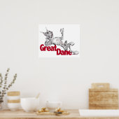 Great Dane Laid Back Merle Poster (Küche)