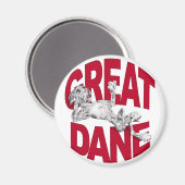 Great Dane Laid Back Merle UC Magnet (Vorderseite/Rückseite)
