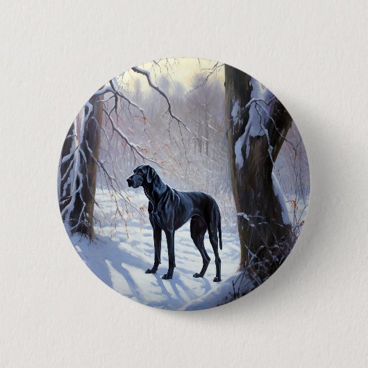 Great Dane Let it Schnee Weihnachten Button (Vorderseite)