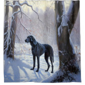 Great Dane Let it Schnee Weihnachten Duschvorhang (Vorderseite)