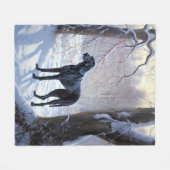 Great Dane Let it Schnee Weihnachten Fleecedecke (Vorderseite (Horizontal))