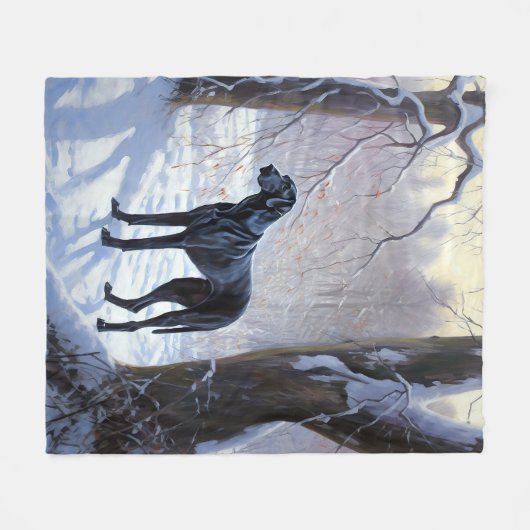 Great Dane Let it Schnee Weihnachten Fleecedecke (Vorderseite (Horizontal))