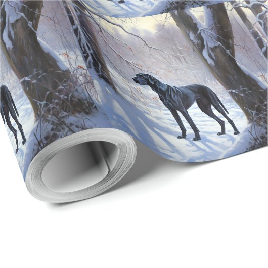 Great Dane Let it Schnee Weihnachten Geschenkpapier (Rolleneckpunkt)