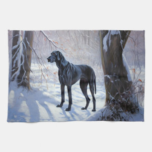 Great Dane Let it Schnee Weihnachten Geschirrtuch