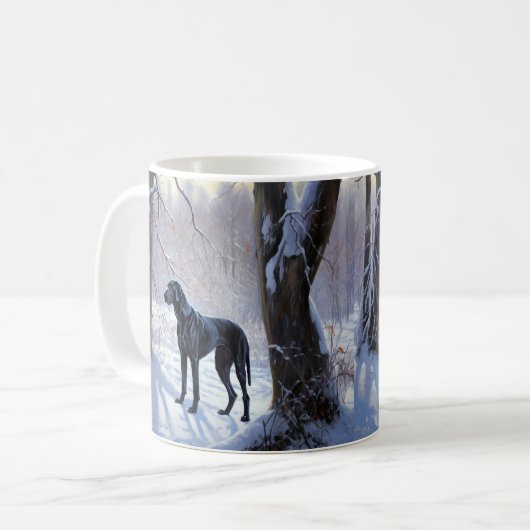 Great Dane Let it Schnee Weihnachten Kaffeetasse (Vorderseite Links)